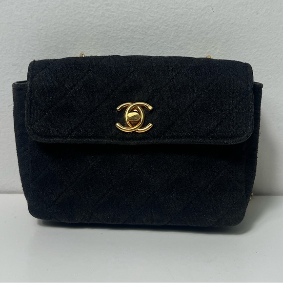 Chanel Vintage Diamond Quilted Mini Single Flap Crossbody Purse W/ Curb Chain - Picture 3 of 14